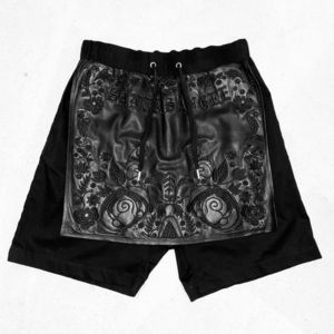 SkinGraft leather panel shorts runway sample M​​​​​